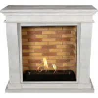 Xaralyn Bio-ethanol haard - Kreta-Mini BST-SWU - wit natuursteen - 3 KW verwarming - haardombouw inclusief inbouwhaard - schouw