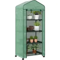Outsunny Kas Staal, Kunststof 69L x 50B x 165H cm Groen