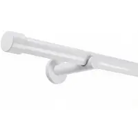 Deco-raum gordijnroede op maat, stijl: wit, eindstuk: kap, diameter: 25 mm, lengte: 25-300 cm
