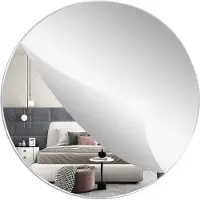 OEM Ronde, zelfklevende wandspiegel, cirkelvormig - 40 cm, grote make-upspiegel voor badkamer en slaapkamer