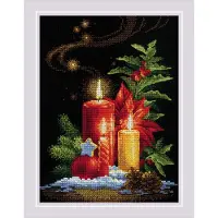 Riolis - Kerstlicht 2056 Kerstborduurpakketten 7" x9 Borduurpakketten voor beginners en gevorderden Borduurpakketten voor volwassenen Telsteekpak
