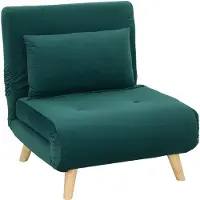 HOMCOM -Schlafsessel-Polyester, Stahl-72L x 78B x 79H cm-Dunkelgrün