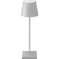 Sigor LED-acculamp Nuindie, USB-C, grijs, IP54, dimbaar, alu / grijs / zink, Woon-/ Eetkamer, Aluminium, Modern