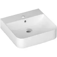 Isvea Sott Aqua wastafel wandhangend/aanrechtblad, 51x50cm, wit