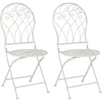 Beliani STIFFE - Tuinstoelen set van 2 - Wit - IJzer