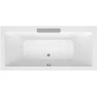 Polysan Cascata Whirlpool bad, 185x85x45cm, RVS cascade uitloop, Active Hydro-Air, chroom