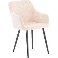 CLP Eetkamerstoel Shila, gestoffeerd, beige. Materiaal: fluweel