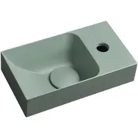 Sapho Piccolino betonnen wastafel 30,8x17cm, kraan rechts, groen