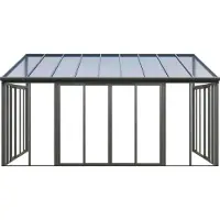 Vente-unique Aluminium en polycarbonaat veranda met UV-bescherming - 20,9 m² - antraciet - MATHILDA