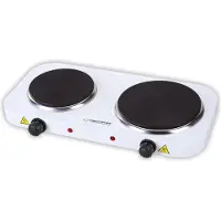 Esperanza YELLOWSTONE Elektrische Kookplaat – Dubbele Kookplaat – 2500 W – 5 Warmtestanden – Vrijstaand – Wit