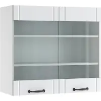 Vicco Fame-Line Glazen keukenkast – 80 cm Wit Landhuis