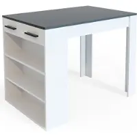 Vicco Repose Eetkamertafel – 67 x 100 cm Antraciet/wit