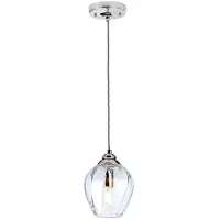 Elstead Lighting LED Hanglamp Tiber | 1X E27 Max 60W | Dimbaar | Polished Nickel/ Clear Glass