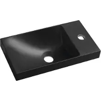 Hak Agos Cultured Marble Wastafel zonder overloop 40x22cm, links/rechts, zwart mat