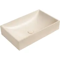 Sapho Tarant Betonnen wastafel inclusief afvoer, 58x36cm, witte zandsteen