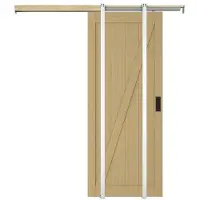 Vente-unique Zwevende schuifdeur in hout en MDF - Licht naturel - H205 x L63 cm - BALERMA