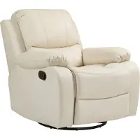 HOMCOM -Relaxsessel-Polyester, Stahl-93L x 100B x 98H cm-Cremeweiß
