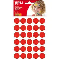 APLI Kids stickers, cirkel diameter 20 mm, blister met 180 stuks, rood - 8 stuks