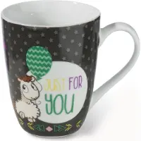 Nici mok Lama Baby junior porselein 12 x 10,5 cm zwart/wit