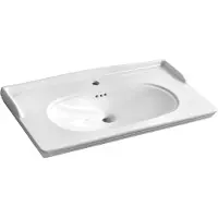 Isvea Stella keramische wastafel 90x46,5cm, wit