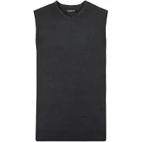 Russell Collection heren gebreide vest met V-hals, model FK735 (2XS), kleur: grafiet gemêleerd