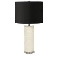 ELSTEAD LED Tafellamp Ripple | 1X E27 Max 60W | White with Black Shade