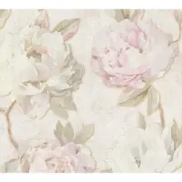A.S. Création ROMANTISCHE ROZEN BEHANG | Floraal - Creme Groen Roze Wit Lila - Pintwalls III