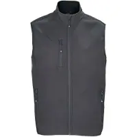 Sols Heren Falcon Softshell Bodywarmer met rits (Houtskool Grijs Effen)