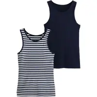 Next Top navy / wit