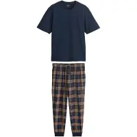 Next - Heren - Pyjama van jersey met korte mouwen - Blauw