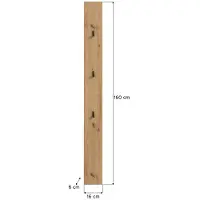 Furnilux Garderobepaneel artisan eik 3 haken fsc hout snel gemonteerd
