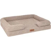 By Cee Cee Orthopedische Hondenmand – Orthopedisch Hondenkussen – Hondenbed – Ribstof - Voor Middelgrote Honden - Mokka Taupe - 108x81cm - Emma