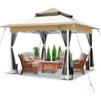 OEM 36 m x 36 m opklapbare tuinhut met glazen wanden - Snelle montage | Opvouwbare bescherming voor de tuin