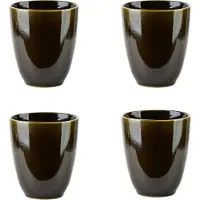 AFFEK DESIGN by MONDEX Koffiekopjes Zonder Oor - Keramiek - Set Van 4 - koffie kopjes - Mok zonder oor 300 ml - Groen - Cappucino Kopjes