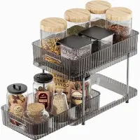 Markenlos Keukenorganizer met 2 niveaus, uitschuifladen, spiegelomlijsting, lades voor keuken en badkamer