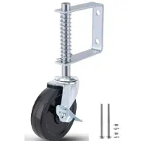 OEM 4-inch schokabsorberende deuropendraaier met telescopische scharnierwielen - stille wielen - rubberen deurwielen - aardbevingsbestendig, veerbelast universeel scharnierwiel - draagvermogen 70 kg