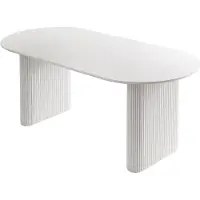 Lookway Eettafel OVI met geribbelde tafelvoet, mat wit