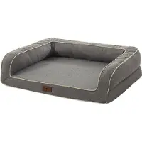 OEM Luxe hondenbed met een matras van traagschuim en een verwisselbare fleecehoes, geschikt voor grote honden, in de kleur grijs, groot formaat, geschikt voor alle seizoenen