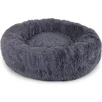 Markenlos Hondenbed - comfortabel design - geschikt voor kleine tot middelgrote honden - donkergrijs, diameter 60 cm