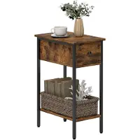 HOMCOM tafel - spaanplaat/metaal - 25x39,8x58,2H cm - rustiek bruin