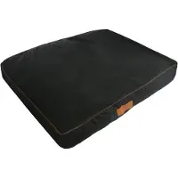 OEM Hondenbed, zacht en wasbaar hondenonderlegsel, waterafstotend, Oxford-stof, orthopedisch, dichte vulling, geschikt voor kooien, maat M: 71 x 48 x 6 cm, zwart met bruine grasstengels