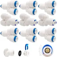 OEM Universele verbindingsstuk voor omgekeerde osmose waterfilters, 6,35 mm (1/4"), push-fit koppeling voor keukenkraan