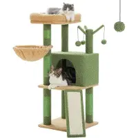 OEM Klimstructuur voor katten - meerdere niveaus - 105 cm - grijs - sisal
