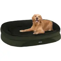 OEM Orthopedisch hondenbed, met neksteunkussens aan alle vier zijden, antislip bodem, afneembaar en wasbaar, geschikt voor middelgrote en grote honden, afmetingen 106 x 79 x 17 cm, olijfgroen
