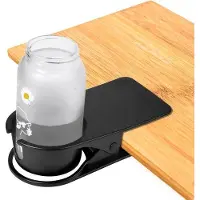 OEM Twee stuks tafelhouders met clip, verstelbare tafelhouder, bureauhouder, zijhouder voor bierfles, drank, frisdrank, thee, koffie, bordhouder, clipontwerp voor woonkamer, kantoor (zwart, wit)
