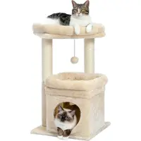 Markenlos Meerlaags kattenboom met sisal-krabpaal, een gezellig kattenhuis en een ruim platform voor katten die in een appartement wonen