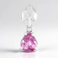 Cavill - 925 Sterling Zilver Hanger - 0,94 ct Peervormige Roze Koper Toermalijn - Luxe Platina Afwerking - Mozambique Edelsteen