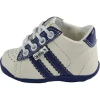 Wanda Leren schoenen - wit/donkerblauw - jongen - eerste stapjes - babyschoenen - flexibel - sneakers - maat 20