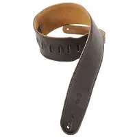 Levys Leathers PADDED LEATHER SUEDE BACK FOR BASS 9CM - DARK BROWN