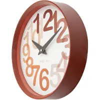 Nextime Wandklok 30cm-Silent-Spice Oranje-Plastic-'Groot Getal'
